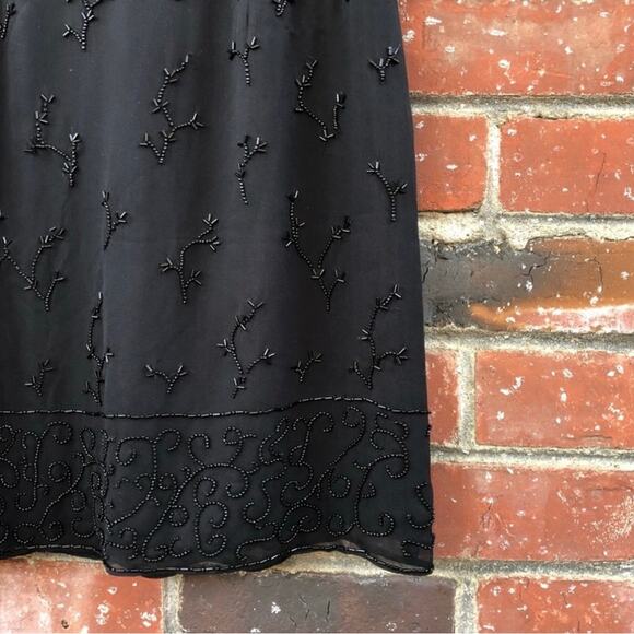 INC Silk black mini skirt lined with beads. Size 4 - Picture 7 of 9